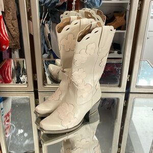 Floral White Cowgirl Boots